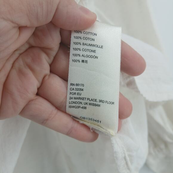 Free People Kiss Kiss Blouse XS Oversize Boho Cottage Renaissance Romantic - Picture 7 of 12